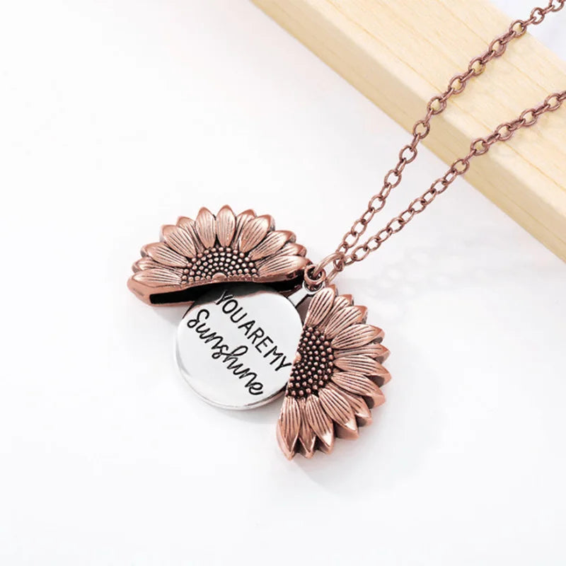 Colar Girassol - Você é Meu Raio de Sol - Aço Inoxidável l 50% OFF + Frete Grátis