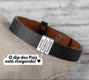 Pulseira Premium Personalizada  | Meu Pai Minha Vida - Couro + Aço Inoxidável | Oferta Especial Dia Dos Pais 50% Off + Frete Grátis