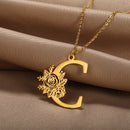 Colar Personalizado | Rosa da Vida - Aço Inoxidável - Folheado a Ouro - Corte a Laser.