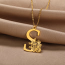 Colar Personalizado | Rosa da Vida - Aço Inoxidável - Folheado a Ouro - Corte a Laser.