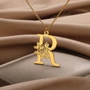 Colar Personalizado | Rosa da Vida - Aço Inoxidável - Folheado a Ouro - Corte a Laser.