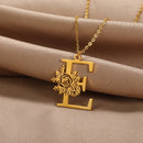 Colar Personalizado | Rosa da Vida - Aço Inoxidável - Folheado a Ouro - Corte a Laser.