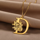 Colar Personalizado | Rosa da Vida - Aço Inoxidável - Folheado a Ouro - Corte a Laser.