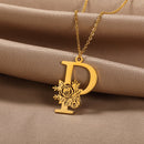 Colar Personalizado | Rosa da Vida - Aço Inoxidável - Folheado a Ouro - Corte a Laser.