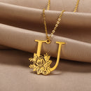 Colar Personalizado | Rosa da Vida - Aço Inoxidável - Folheado a Ouro - Corte a Laser.