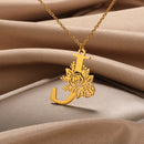 Colar Personalizado | Rosa da Vida - Aço Inoxidável - Folheado a Ouro - Corte a Laser.