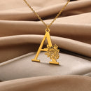 Colar Personalizado | Rosa da Vida - Aço Inoxidável - Folheado a Ouro - Corte a Laser.