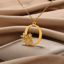 Colar Personalizado | Rosa da Vida - Aço Inoxidável - Folheado a Ouro - Corte a Laser.