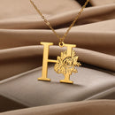 Colar Personalizado | Rosa da Vida - Aço Inoxidável - Folheado a Ouro - Corte a Laser.