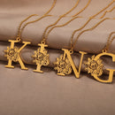 Colar Personalizado | Rosa da Vida - Aço Inoxidável - Folheado a Ouro - Corte a Laser.