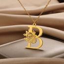 Colar Personalizado | Rosa da Vida - Aço Inoxidável - Folheado a Ouro - Corte a Laser.