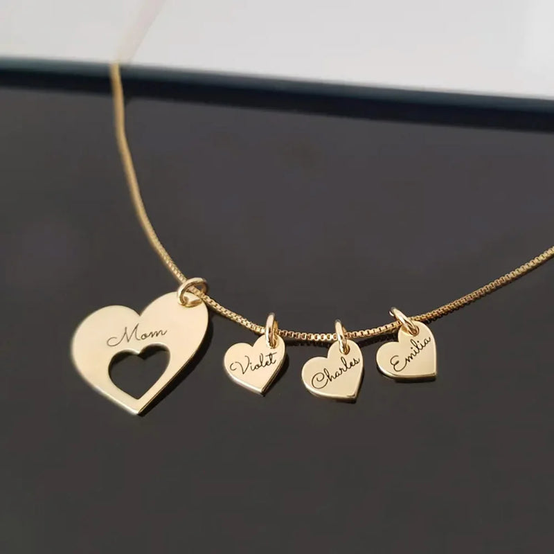 Colar de Corações Personalizável - Aço Inoxidável - Oferta Especial !!!