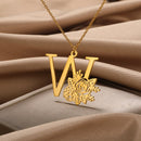 Colar Personalizado | Rosa da Vida - Aço Inoxidável - Folheado a Ouro - Corte a Laser.