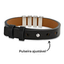 Pulseira Premium Personalizada  | Meu Pai Minha Vida - Couro + Aço Inoxidável | Oferta Especial Dia Dos Pais 50% Off + Frete Grátis