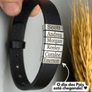 Pulseira Premium Personalizada  | Meu Pai Minha Vida - Couro + Aço Inoxidável | Oferta Especial Dia Dos Pais 50% Off + Frete Grátis