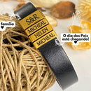 Pulseira Premium Personalizada  | Meu Pai Minha Vida - Couro + Aço Inoxidável | Oferta Especial Dia Dos Pais 50% Off + Frete Grátis