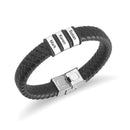 Pulseira Meu Pai Minha Vida - Pulseira de Couro + Aço Inoxidável