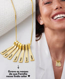 Colar Meu Porto Seguro - Personalizável - Aço Inoxidável / Banhado a ouro - Gravação a Laser